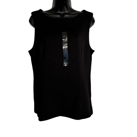 Banana Republic Br Black Scuba Boat-Neck Shell Size Large - Picture 2 of 10